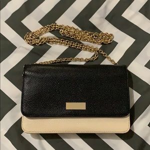 Elegant Black and Cream Chain Wallet